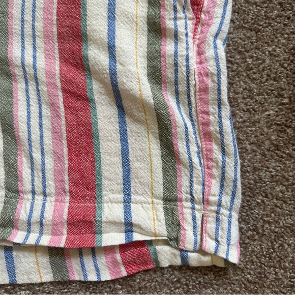Old Navy Mid Rise Everyday Linen Blend Multicolor Stripes Women's Size 14 Summer - Picture 8 of 16